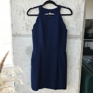 Lauren James Landry Navy Scallop Hem Dress M